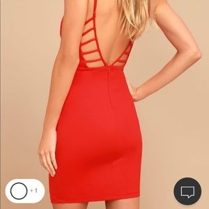 Lulus women’s red open back mini dress